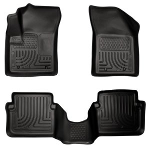 Chrysler 200 Floor Liners - Front + Rear - Husky Liners - WeatherBeater Series, Front + 2nd Row - Black - `11-`12